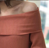 2-ways knit Rib dress | Brick