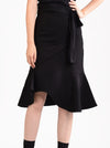 Ruffle pencil skirt | Black