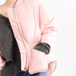 Puffy Reglan down jacket  with exposed pockets | Pink