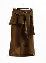 Wrapping Ruffle Skirt with belt | Olive